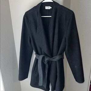 The Reset R Label Heathered Black Belted Coat Size L